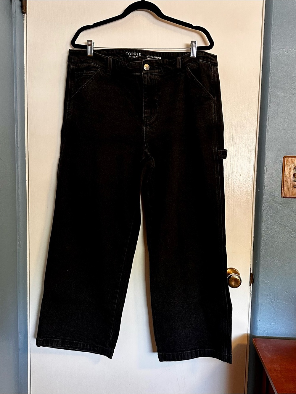 torrid Black High-Rise Wide-Leg Carpenter Jeans